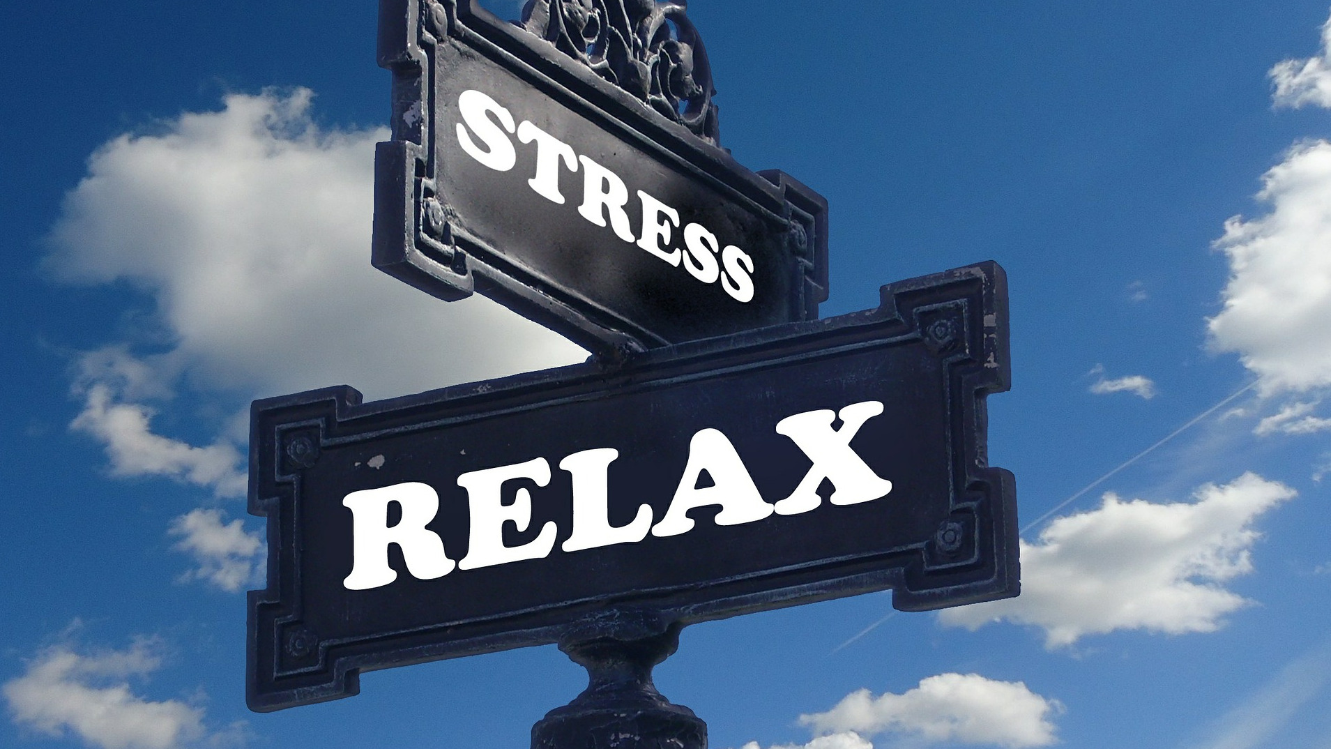 Street Sign with Stress and Relax