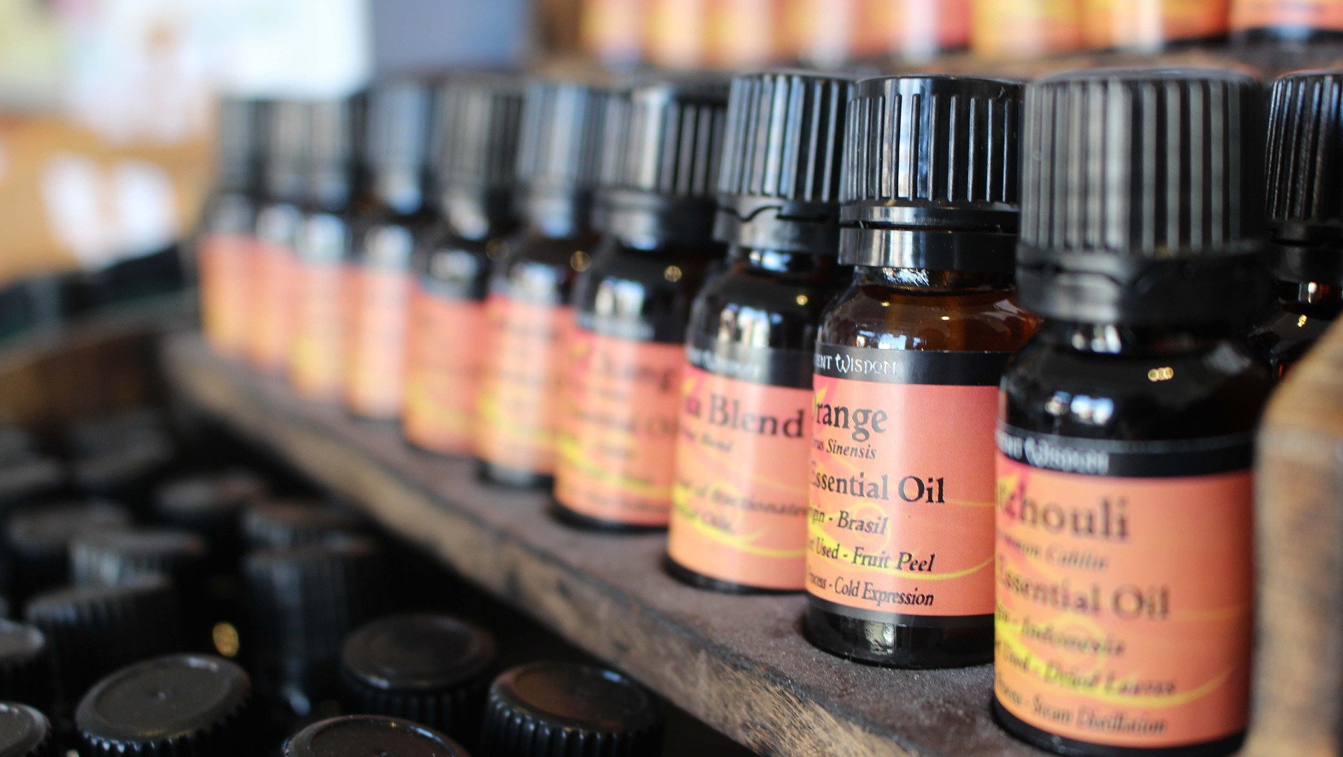 Row of essential oils